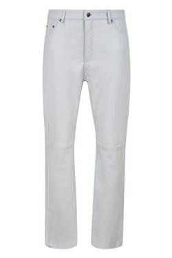 Smart Range Leather Herren Lederhose Bikerhose Weiße Jeans Stil Weiches Nappaleder unten 501 (34) von Smart Range Leather