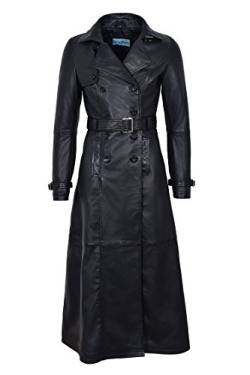 Smart Range 1123 Trenchcoat-Damenmantel, im Designer-Look, aus echtem Lammleder, Jacke, Mantel, Schwarz, Schwarz , 40 von Smart Range