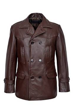 Smart Range Männer Kriegsmarine braun Deutsch WW2 UBoat Reefer echt Rindsleder Leder Jacke Mantel (L) von Smart Range