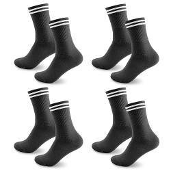 Socken Herren Damen Sportsocken 4 paar Tennissocken Schwarz Lange Baumwollsocken Weiß Laufsocken Arbeitssocken weiss von Smart Sir