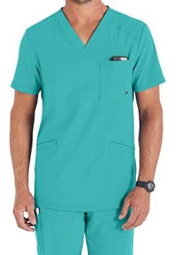 Men's V-Neck Smart Cross Over900 (S, Teal Blue) von Smart Uniform