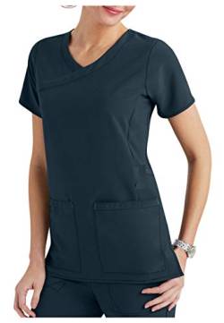 Smart Uniform Cross-Flex Oberteil mit 3 Taschen und Y-Ausschnitt, navy, L von Smart Uniform