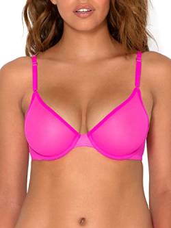 Smart & Sexy Damen Halbschalen-Bügel durchsichtigem BH, Pink (Electric Pink) (Mesh), 85E von Smart & Sexy