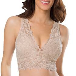 Smart & Sexy Damen Signature Lace Deep V Bralette BH, In The Buff, Large von Smart & Sexy