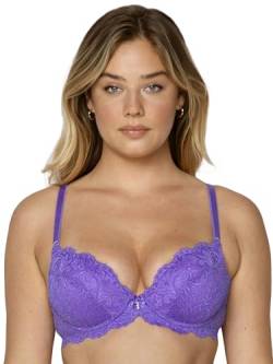 Smart & Sexy Damen Signature Pushup Spitze Push-Up-BH, Halbdurchsichtig, Neu Violett, 80E von Smart & Sexy