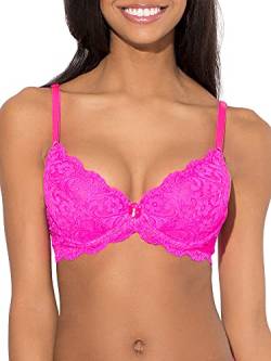 Smart & Sexy Damen Signature Spitze Push-Up-BH, Durchsichtig, Mittelrosa, 80C von Smart & Sexy