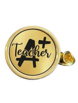 A+ Anstecknadel für Lehrer, vergoldet, gewölbt, in Tasche, Metall von Smartbadge