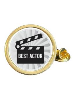 Anstecknadel "Best Actor", vergoldet, gewölbt, (L) in Tasche, Metall von Smartbadge