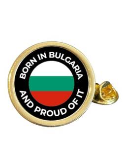 Anstecknadel "Born In Bulgaria And Proud Of It", vergoldet, Metall von Smartbadge