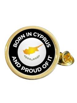 Anstecknadel "Born In Cyprus And Proud Of It", vergoldet, Metall von Smartbadge