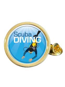 Anstecknadel "Scuba Diving", vergoldet, gewölbt, Größe M, in Tasche, Metall von Smartbadge