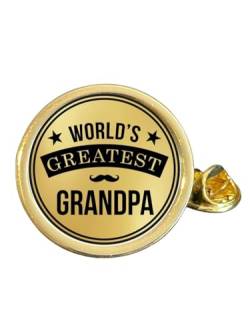 Anstecknadel "World's Greatest Grandpa", vergoldet, gewölbt, (L) in Tasche, Metall von Smartbadge