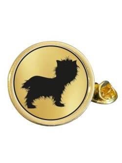 Anstecknadel Yorkshire Terrier, vergoldet, gewölbt, in Tasche, Metall von Smartbadge