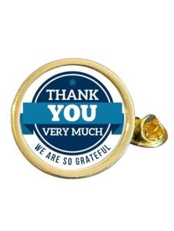 Anstecknadel mit Aufschrift "Thank You Very Much", vergoldet, gewölbt, in Tasche, Metall von Smartbadge