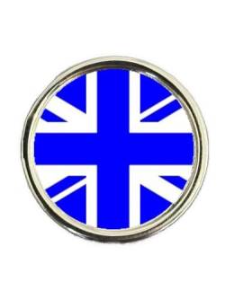 Anstecknadel mit britischer Flagge, vernickelt, gewölbt, Blau, Metall von Smartbadge