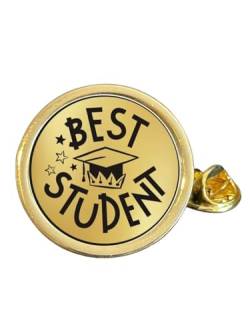Best Student vergoldete gewölbte Anstecknadel (P) in Tasche, Metall von Smartbadge