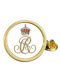 Camilla Queen Consort Royal Insignia Anstecknadel, vergoldet, gewölbt, in Tasche, Metall von Smartbadge