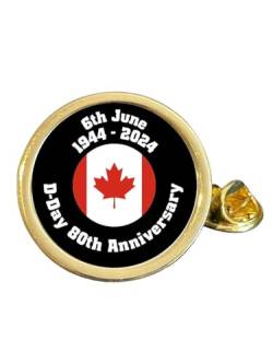D-Day Anstecknadel zum 80. Jahrestag 1944–2024, Kanada, vergoldet, Metall von Smartbadge