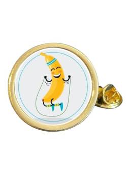 Healthy Banana Anstecknadel, vergoldet, gewölbt, in Tasche, Metall von Smartbadge