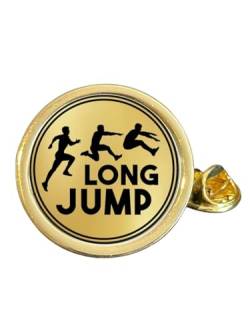 Long Jump vergoldete gewölbte Anstecknadel (L) in Tasche, Metall von Smartbadge