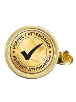 Perfect Attendance vergoldete gewölbte Anstecknadel (O) in Tasche, Metall von Smartbadge