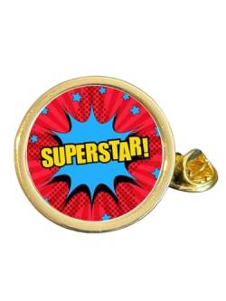 Superstar vergoldete gewölbte Anstecknadel (P) in Tasche, Metall von Smartbadge