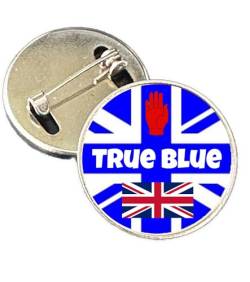 Ulster True Blue Union Jack 25 mm silberfarbene Anstecknadel aus Metall, Metall von Smartbadge