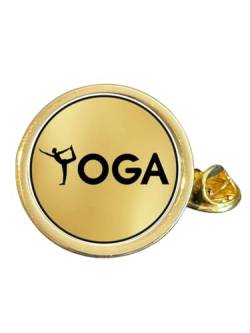 Yoga-Anstecknadel, vergoldet, gewölbt, Größe M, in Tasche, Metall von Smartbadge
