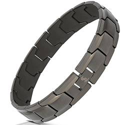 Smarter LifeStyle Elegantes Herren-Armband aus chirurgischem Stahl mit breitem Gliederarmband, 4 Farben zur Auswahl - Gunmetal Gray von Smarter LifeStyle