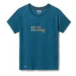 Smartwool Damen Active Ultralite Go Far, Feel Good Graphic Kurzarm T-Shirt (Regular Fit), Blau - Twilight Blue, Groß von Smartwool