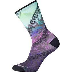 Smartwool Damen Women's Cycle Zero Cushion Mountain Print Crew Radsocken Grau/Lila/Schwarz S von Smartwool