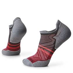 Smartwool Herren Run Gezielte Kissen Merinowolle Muster Niedrige Knöchelsocken, Tibetanisches Rot, X-Large von Smartwool