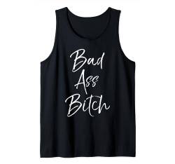 Süßes feministisches Zitat für Frauen Empowerment Geschenk Bad Ass Bitch Tank Top von Smash Patriarchy Feminist Shirts Design Studio