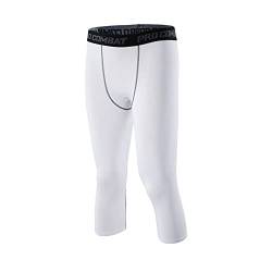 Smatstyle Kompressionshose Herren Lang Sport-Leggings Laufhose Atmungsaktiv Funktionshose Tights Sporthose Schnelltrocknende Trainingshose (as3, Alpha, m, Regular, Regular, Weiß-grau) von Smatstyle