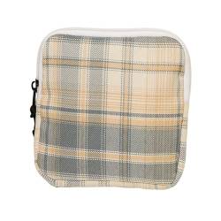 Smbcgdm Sanitär-Pad-Beutel-Checkered Muster Lagerung Helle Farbe Münzen Geldbörse Lippenstift Kopfhörer Fall Mädchen Versorgung, gelb, xxxl von Smbcgdm