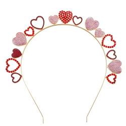 Smbcgdm Stirnband mit Kunstkristall, Valentinstag-Stirnband, festlicher Haarreif für dickes, dünnes Haar, leicht, praktisch, von Smbcgdm