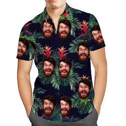 Personalisiert Herren Hawaiihemd mit Gesicht Foto Sommer Obst Floral Meer Urlaub Strand Aloha Shirt für Männer Ehemann Freund von Smile lab