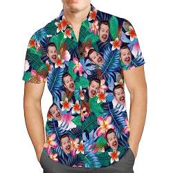 Personalisiert Herren Hawaiihemd mit Gesicht Foto Sommer Obst Floral Meer Urlaub Strand Aloha Shirt für Männer Ehemann Freund von Smile lab