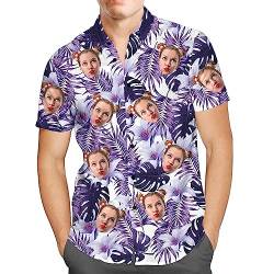 Personalisiert Herren Hawaiihemd mit Gesicht Foto Sommer Obst Floral Meer Urlaub Strand Aloha Shirt für Männer Ehemann Freund von Smile lab