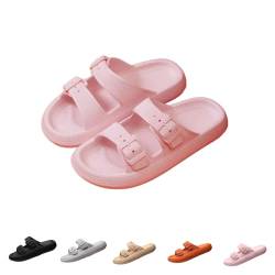 Smileader Cozyslides Original Badelatschen Damen Herren EVA Super Weich Hausschuhe Slippers Rutschfest Dicke Sohle Badeschlappen Sommer Rosa 36-37EU von Smileader