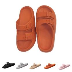 Smileader Cozyslides Original Badeschuhe Damen EVA Super Weich Hausschuhe Slippers Rutschfest Dicke Sohle Badeschlappen Sommer Unisex Orange 36-37EU von Smileader