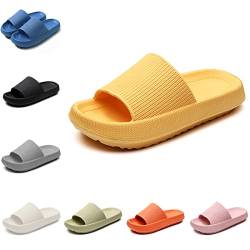 Smileader Damen Hauspantoffeln Herren Badeschuhe Hausschuhe EVA Badelatschen Fuß Unterstützung Freizeitschuhe Original Cozy Slides Slippers Strand-Sandalen, 36/37 EU, Gelb von Smileader