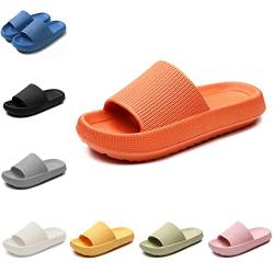 Smileader Damen Hauspantoffeln Herren Badeschuhe Hausschuhe EVA Badelatschen Fuß Unterstützung Freizeitschuhe Original Cozy Slides Slippers Strand-Sandalen, 38/39 EU, Orange von Smileader