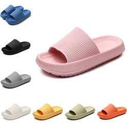 Smileader Damen Hauspantoffeln Herren Badeschuhe Hausschuhe Leichtgewicht EVA Anti-Rutsch Badelatschen Fuß Unterstützung schuhe Dicke Original Cozy Slides Slippers Strand-Sandalen, Rosa, 42/43 EU von Smileader