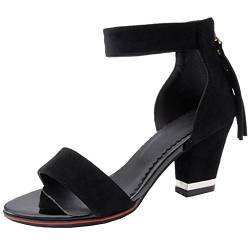 Smilice Damen Fashion Quasten Sandalen mit Blockabsatz Open Toe Schuhe Sommer von Smilice