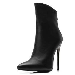 Smilice Damen Sexy Stiefeletten Stiletto Absatz Stiefel (Schwarz, 41 EU) von Smilice