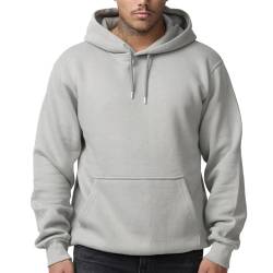 Smith & Solo Herren Kapuzenpullover – Sweatshirt Pullover Rundhals – Langarm – Slim – Fit – Training – Hoodie – Pulli – Hochwertige Baumwollmischung Männer Jungen (3XL, Grau) von Smith & Solo