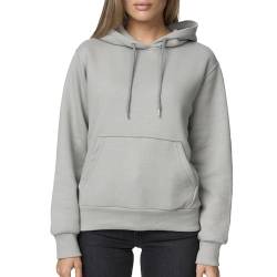 Smith & Solo Hoodie Damen – Kapuzenpullover Frauen Baumwolle Long, mit Kapuze Pullover Sweatshirt Rundhals, Slim Fit Freizeit Sport Langarmshirt, Hoodies Training - Pulli (XL, Grau) von Smith & Solo