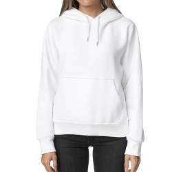 Smith & Solo Hoodie Damen – Kapuzenpullover Frauen Baumwolle Long, mit Kapuze Pullover Sweatshirt Rundhals, Slim Fit Freizeit Sport Langarmshirt, Hoodies Training - Pulli Streetwear (XL, Weiß) von Smith & Solo