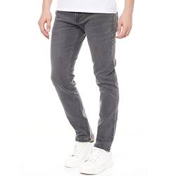 Smith & Solo Jeans Herren - Slim Fit Jeanshose, Hosen Stretch Modern Männer Straight Hose Cut Basic Washed (29W / 32L, Alex Grau) von Smith & Solo